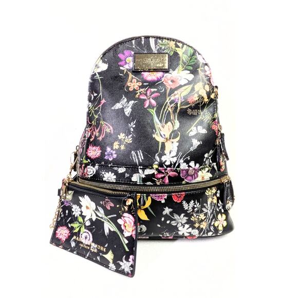 Marc New York Andrew Marc Floral Print Backpack with Matching Pouch – Black - Picture 2 of 9